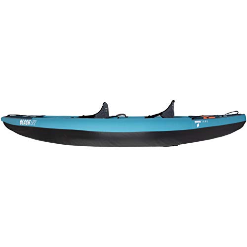 TAHE Beach LP2 Premium Inflatable 2 Person Kayak Complete Package Including Kayak, Seats (2), Paddles (2), Pump and Travel/Storage Bag, Blue (107255)