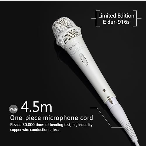 CAROL Dynamic Microphone with Unidirectional, E dur-916S, Optimized for All Vocal Applications, Minimizes Handling Noise Without Compromising Sound Quality (White Edition)