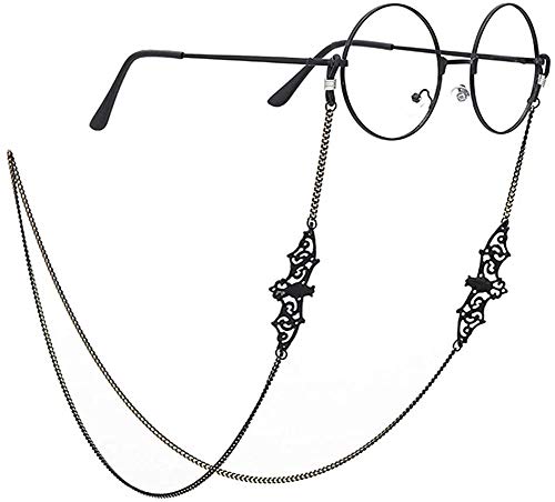 HAISENGO Black Bat Glasses Chain for Women Men Kawaii Eyeglasses Chain Holder Strap Cord for Sunglasses Eyewear (black bat)