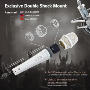 CAROL Dynamic Microphone with Unidirectional, E dur-916S, Optimized for All Vocal Applications, Minimizes Handling Noise Without Compromising Sound Quality (White Edition)