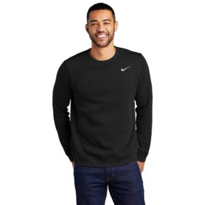 Nike Club Fleece Crew Men's Sweatshirt Crewneck (Black, Small)