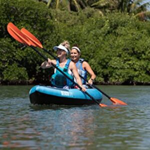 TAHE Beach LP2 Premium Inflatable 2 Person Kayak Complete Package Including Kayak, Seats (2), Paddles (2), Pump and Travel/Storage Bag, Blue (107255)