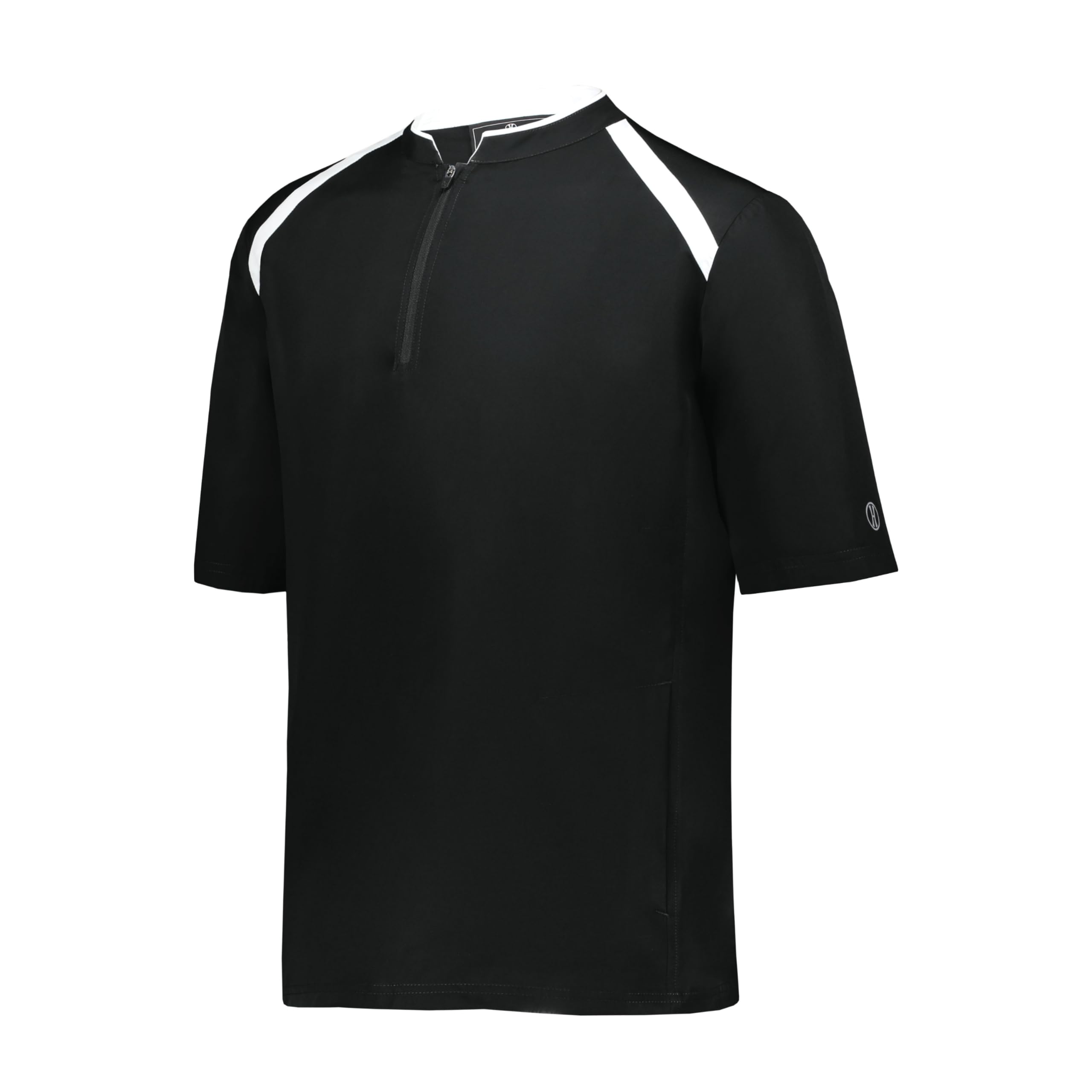 Holloway Men's Standard Clubhouse Short Sleeve Pullover Cage Jacket, Black/White