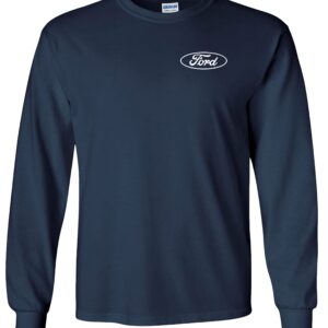 Fair Game Shelby Cobra Ford Long Sleeve Shirt Mustang White Carroll Snake Silhouette Logo-Navy-Medium