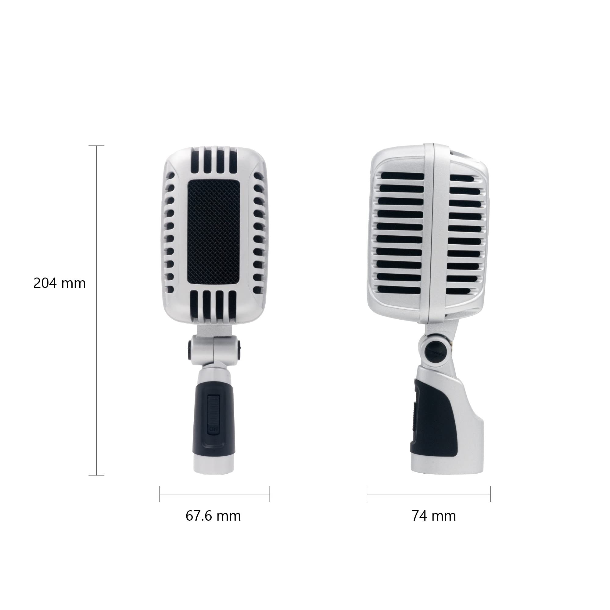 CAROL CLM-101 Classic Retro Dynamic Vocal Microphone - Old Vintage Style Supercardioid XLR Mic - Universal Stand Compatible - Live Performance, Studio Recording, Podcast w/Dual Capsules