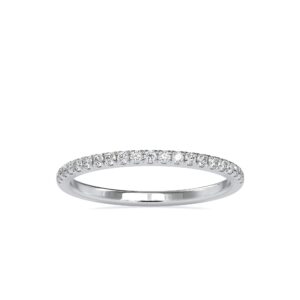 certified half eternity wedding ring studded with 0.2 cttw round natural diamond in 18k white/yellow/rose gold for women on her anniversary celebration | bridal ring for women (ij-si)