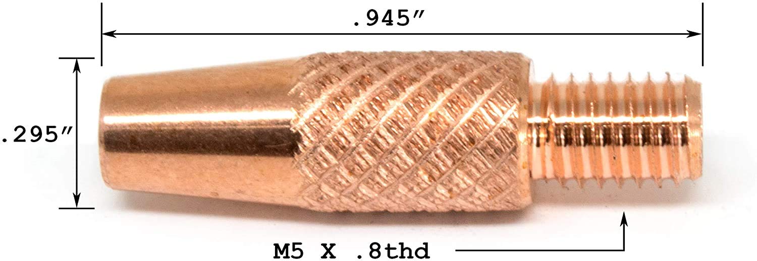 10-pk .035” 186406 MIG contact tips fit Miller Spoolmate 100, 3035, 185 and Hobart DP-3035, SpoolRunner 100 (10-PK .035")