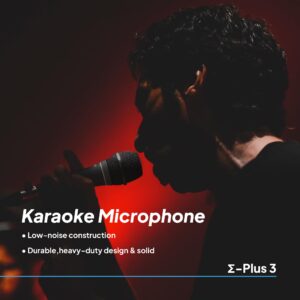 CAROL Dynamic Karaoke Microphone - Wired Microphone for Singing, Handheld Super-Cardioid Karaoke Mic, Microphone w/ 15ft Detachable XLR to 1/4" Cable and Mic Holder - Σ-Plus 3