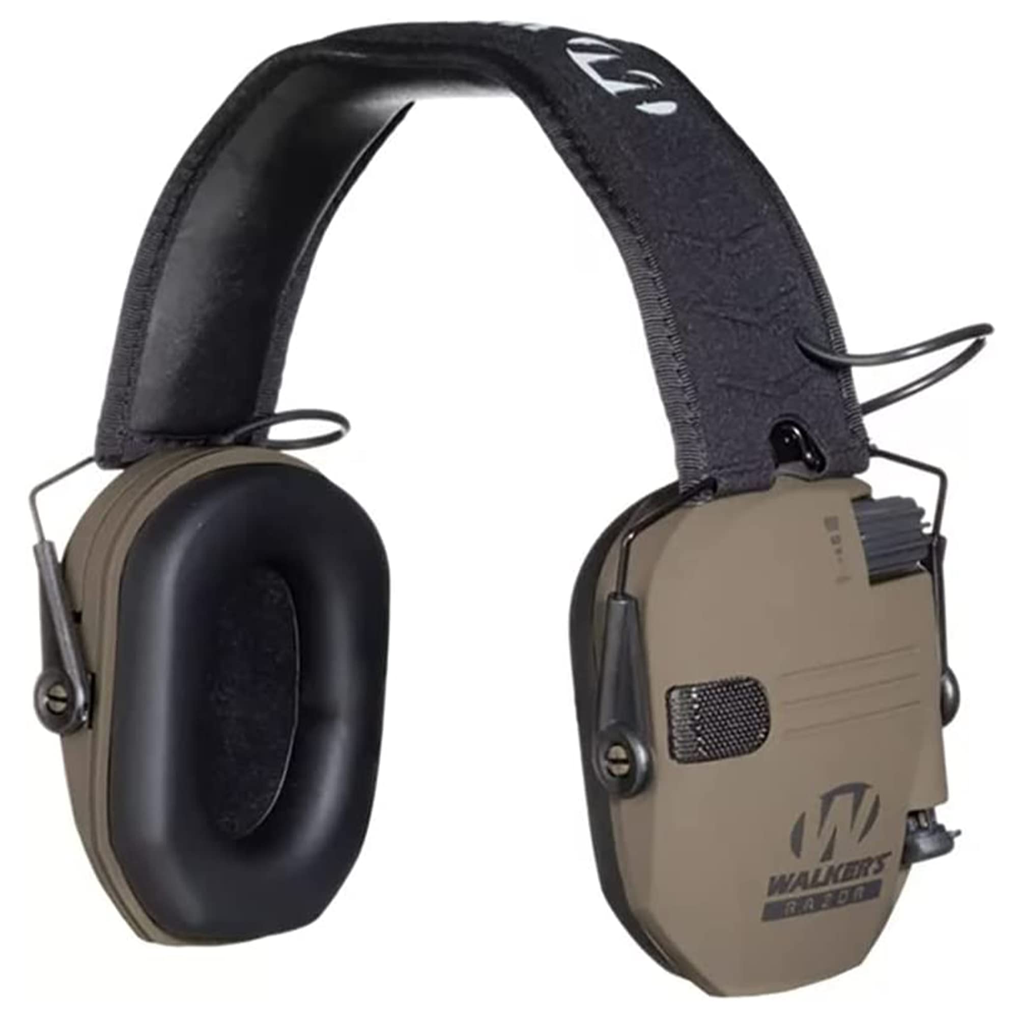 Walker's Razor Slim Shooter Electronic Hunting Folding Hearing Protection Earmuffs w/ 23dB Noise Reduction & Sound Amplification, Tan Patriot (4 Pack)