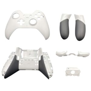 Meijunter Replacement Full Housing Shell Case Cover Faceplate Repair Parts for Xbox One Elite 1st Series Controller (White)