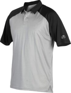 rawlings men's standard colorsync polo, grey/black, large