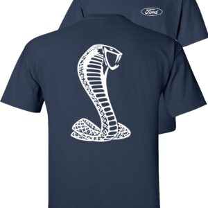 Fair Game Shelby Cobra Ford T-Shirt Mustang White Carroll Snake Silhouette Logo-Navy-XL