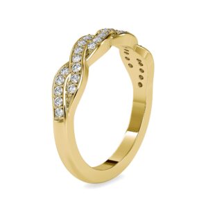 Certified Twisted Wedding Ring Studded with 0.29 Cttw Natural Diamond in 18K White/Yellow/Rose Gold Infinity Shape Ring for Women on Her Anniversary Celebration (Color-Clarity: IJ-SI)