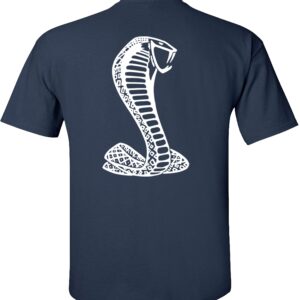 Fair Game Shelby Cobra Ford T-Shirt Mustang White Carroll Snake Silhouette Logo-Navy-XL