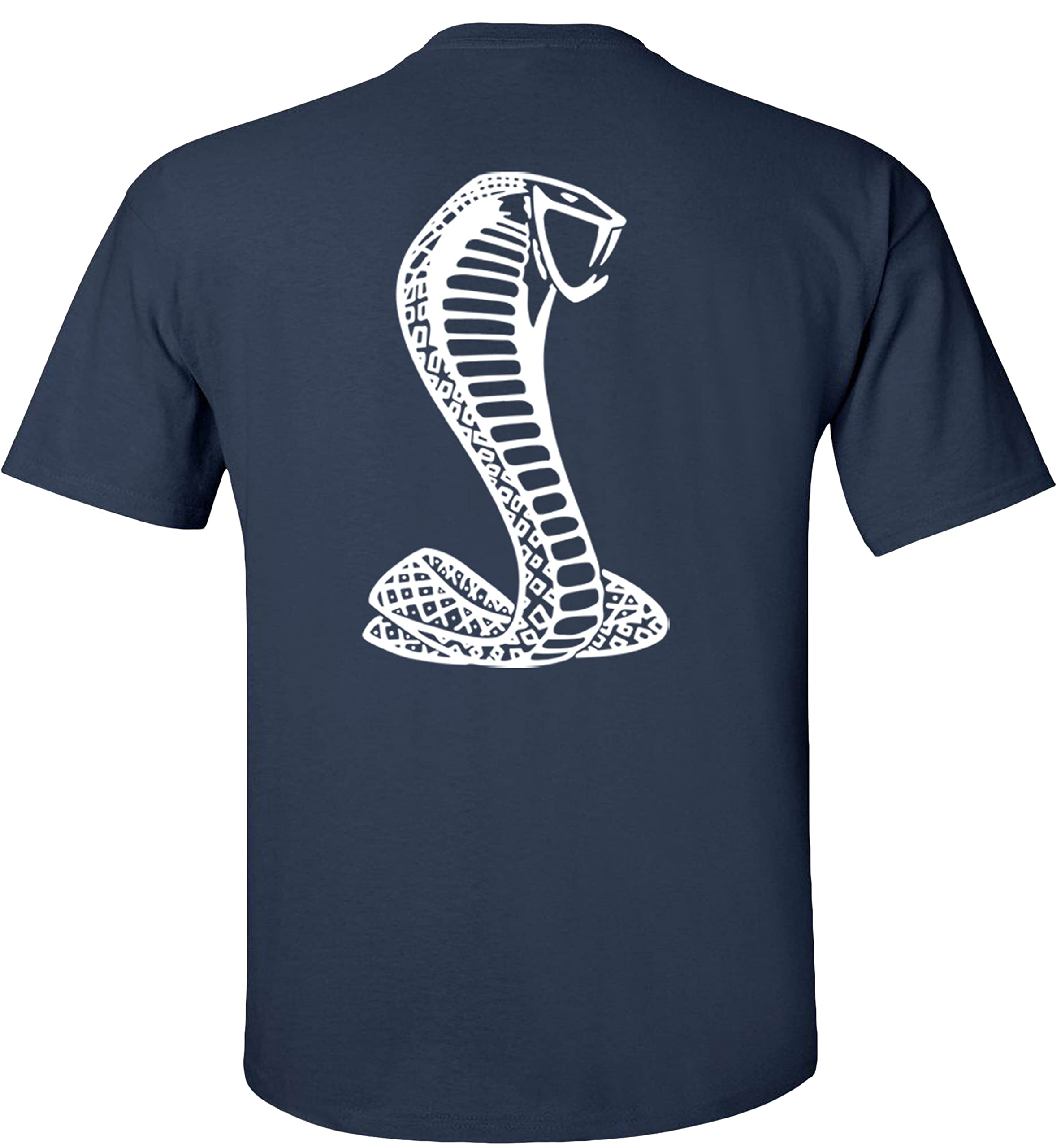 Fair Game Shelby Cobra Ford T-Shirt Mustang White Carroll Snake Silhouette Logo-Navy-XL