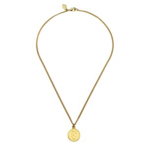 ben-amun jewelry ""moroccan single small coin pendant 24k gold plated necklace for men and women, gold small coin, one size (50678)