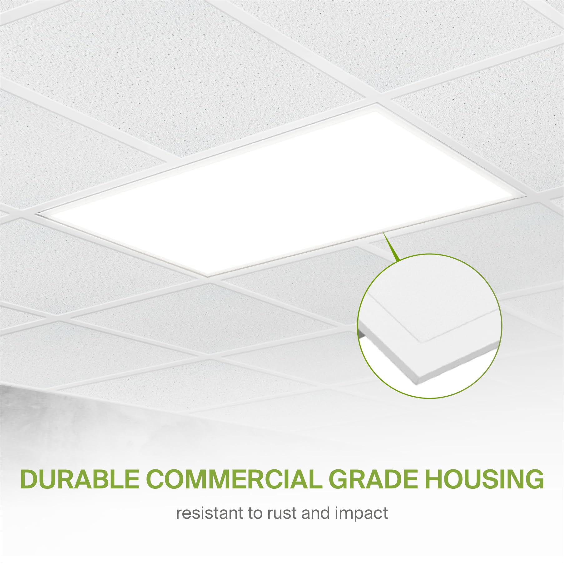 ASD 2x4 LED Flat Panel Light - 50W UL DLC Listed | 6450LM 4000K (Bright White) Dimmable 2x4 LED Light Drop Ceiling | Commercial Recessed & Surface Mount Back-Lit LED Panel Lights for Office, 2 Pack