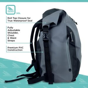 Saltie - 30L Premium Waterproof Roll-Top Dry Bag Backpack for Kayaking, Boating, Camping, Hiking, Fishing, SUP, and Beach - Keep All Your Gear Safe and Dry