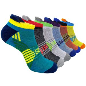 bioaum cushioned men's ankle socks, 6 pairs cotton athletic sport breathable low cut socks for running size 8-9.5/10-13/12-14