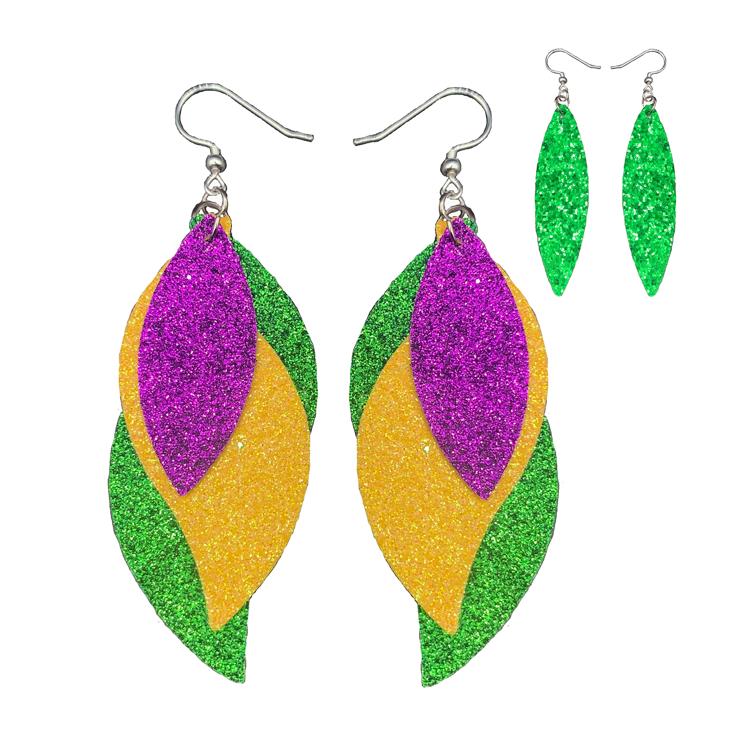 Mardi Gras Earrings for Women - New Orleans Earrings - Mardi Gras Jewelry Accessories (Faith)