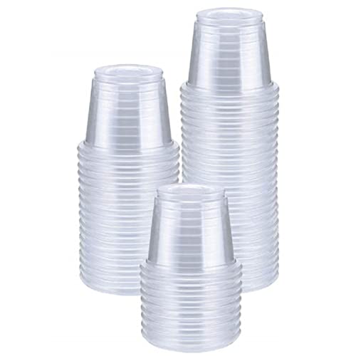 [400 Count -1oz] Disposable Plastic Shot Glasses,Clear Small Cups,Condiment Cups,CondimentsTasting, Sauce, Dipping, Samples Cups