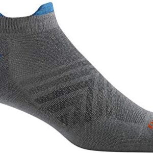 Darn Tough (1054) Run Coolmax No Show Tab Ultra-Lightweight with Cushion Men's Sock - (Gray, Large)