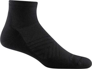 darn tough (1055) run coolmax 1/4 ultra-lightweight with cushion men's sock - (black, x-large)