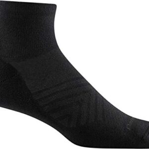 Darn Tough (1055) Run Coolmax 1/4 Ultra-Lightweight with Cushion Men's Sock - (Black, X-Large)