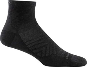 darn tough men's 1/4 ultra-lightweight run sock (style 1034) - black, large