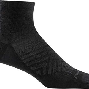 Darn Tough Men's 1/4 Ultra-Lightweight Run Sock (Style 1034) - Black, Large