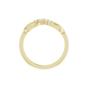 Solid 14k Yellow Gold 1/8 Cttw Diamond Infinity-Inspired Ring Band (.13 Cttw) (Width = 6.7mm) - Size 7