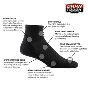 Darn Tough (1055) Run Coolmax 1/4 Ultra-Lightweight with Cushion Men's Sock - (Black, X-Large)