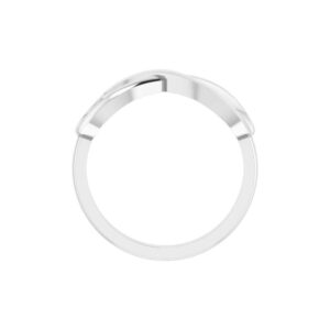 Solid 14k White Gold Infinity-Inspired Ring Band - Size 7 (Width = 7.8mm)