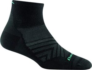 darn tough women's 1/4 ultra-lightweight run sock (style 1044) - black, small