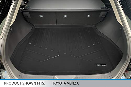 SMARTLINER Custom Fit All Weather Black 2 Row Floor Mat Liners and Cargo Liner Set Compatible with 2021-2023 Toyota Venza