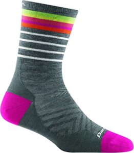 darn tough women's stride micro crew ultra-lightweight - large gray merino wool socks for running