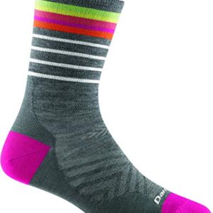 Darn Tough Women's Stride Micro Crew Ultra-Lightweight - Large Gray Merino Wool Socks for Running