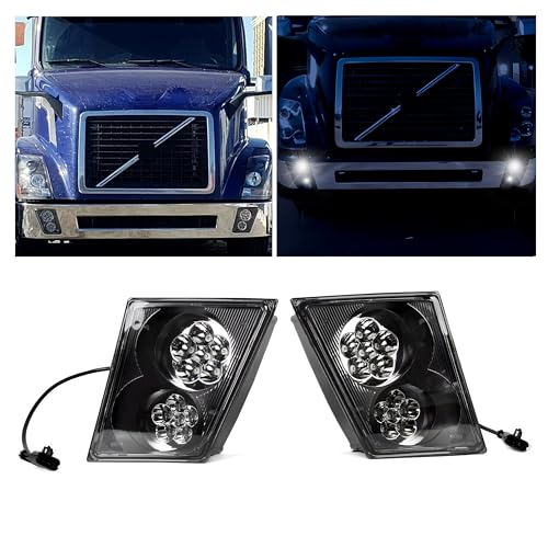 ECOTRIC LED Fog Light Lamp Compatible With 2003-2017 Volvo VNL/VN Trucks Pair Set LH&RH Passenger&Driver