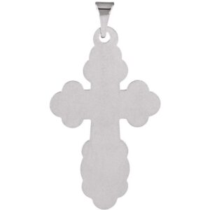 Solid 14k White Gold 19x13mm Orthodox Cross Crucifix Charm Pendant (19mm x 13mm)