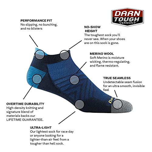 Darn Tough Men's Run No Show Tab Ultra-Lightweight Running Sock (Style 1033) - Black, Large