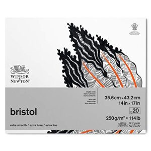 winsor & newton, bristol paper pad 250 gsm, 14x17", 20 sheets