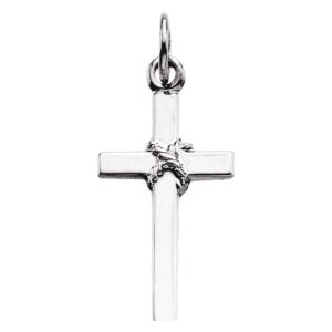 solid platinum 16x9.5mm cross crucifix charm pendant (16mm x 9.5mm)