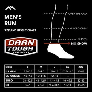 Darn Tough Men's Run No Show Tab Ultra-Lightweight Running Sock (Style 1033) - Black, Large