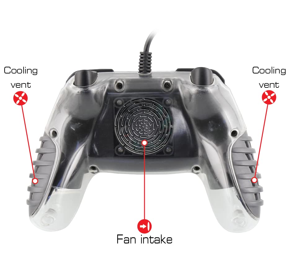 Nyko Air Glow - LED Fan-Cooled Wired Controller for Switch - LED Light Show and Hand Cooling Fan - Wired 10Ft Cable - Nintendo Switch