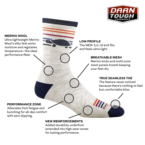 Darn Tough Men's Pacer Micro Crew Ultra-Lightweight With Cushion Sock (Style 1041) - Ash, Large