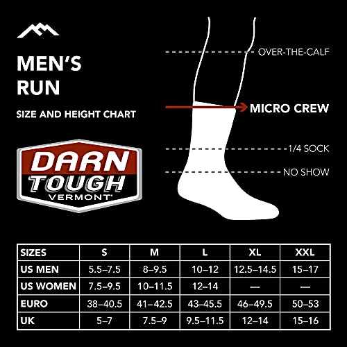 Darn Tough Men's Pacer Micro Crew Ultra-Lightweight With Cushion Sock (Style 1041) - Ash, Large