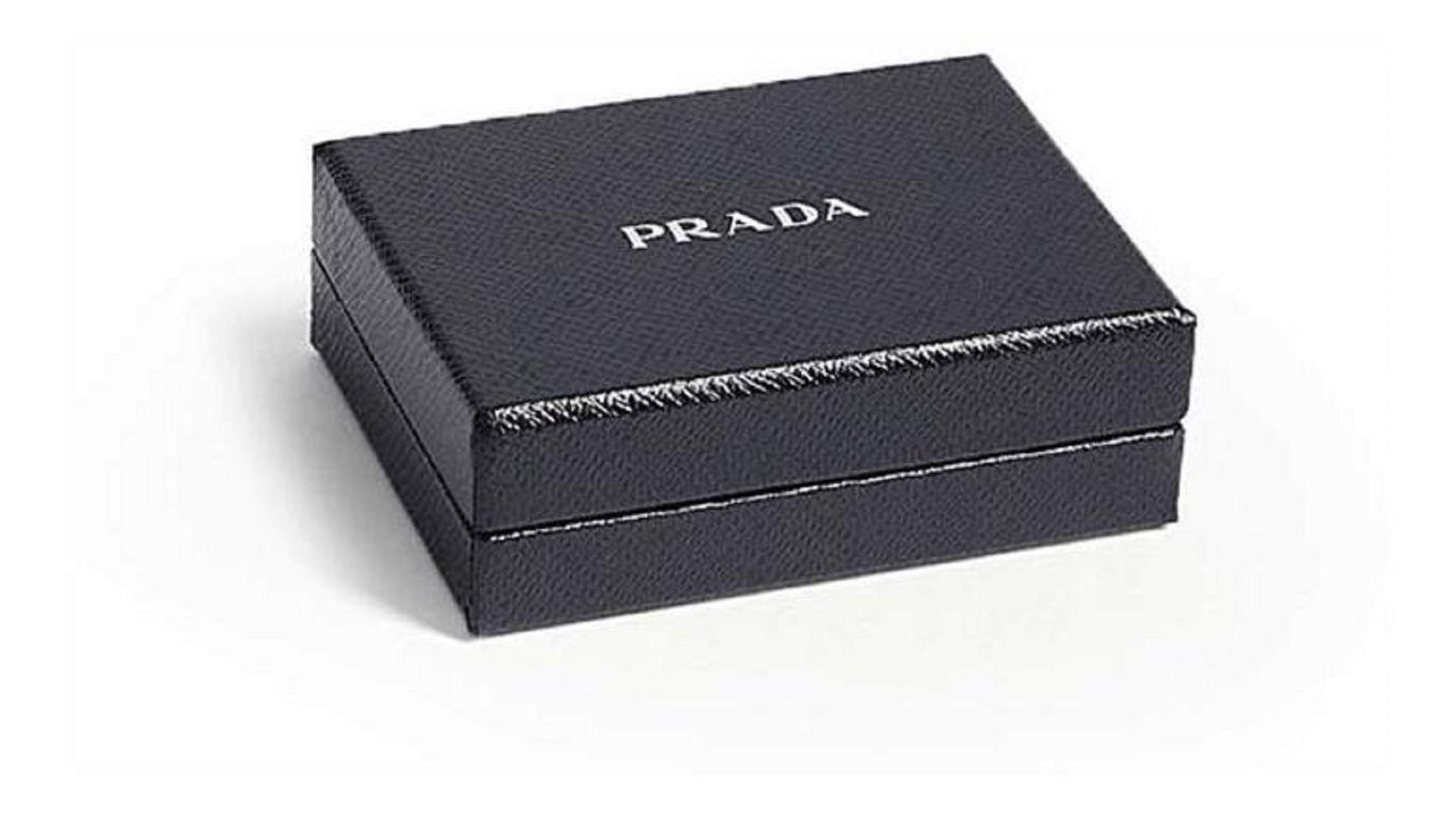 Prada Vitello Grain Leather Card Holder Cipria Beige Gold Logo 1MC208