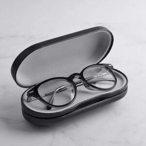 HOM-outdeer [2 in 1] Dual Glasses Case Hard Shell Eyeglass Case Protective for 2 Eyeglasses (Not Suitable for Sunglasses) (black)