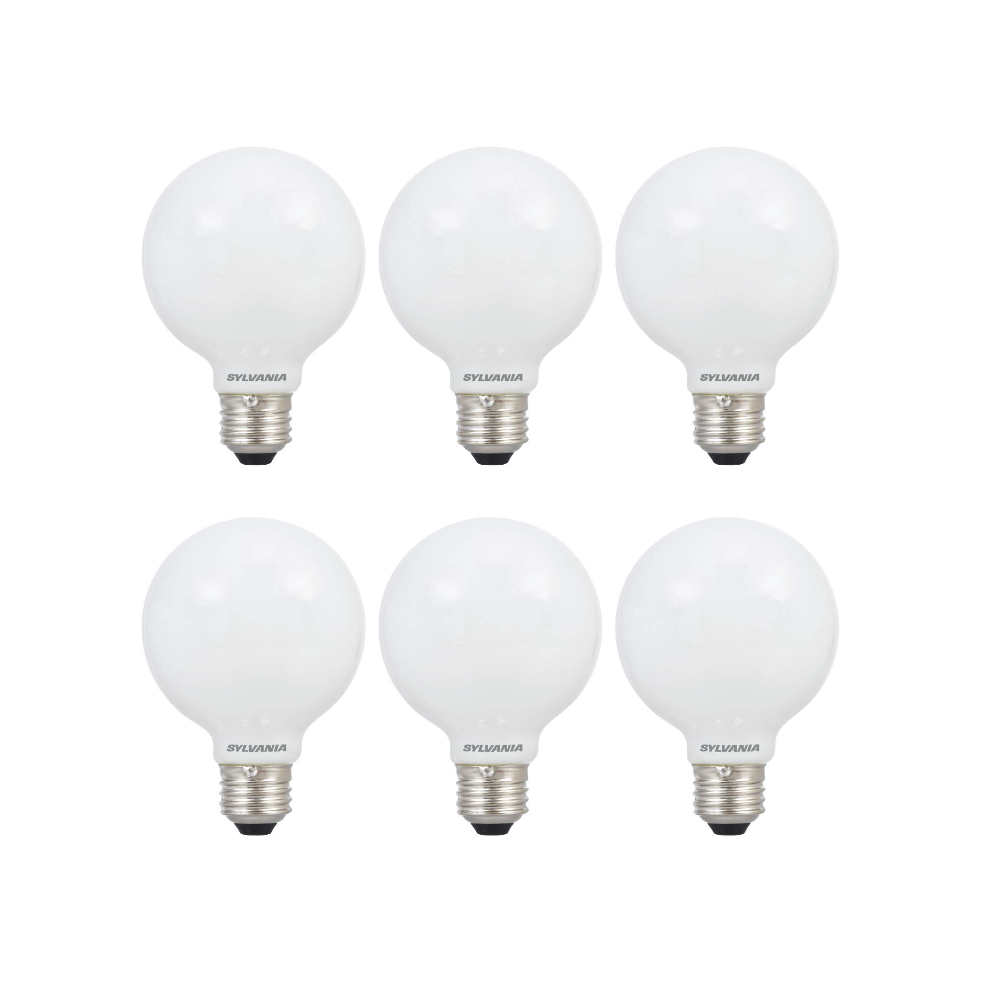 SYLVANIA LED TruWave Natural Series Globe Light Bulb, 40W Equivalent, Efficient 4.5W, Daylight Medium Base, Dimmable, Frosted - 6 Pack (40888)