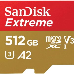 SanDisk Extreme V30 A2 512GB MicroSD Memory Card for DJI Mini 2 Mavic Drone Class 10 4K SDXC Bundle with 1 Everything But Stromboli Micro Card Reader